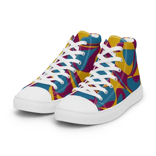 Teal Voltage on a Women's High Top Canvas Shoes