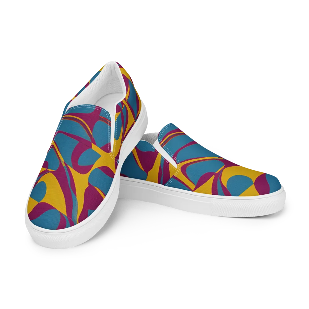 Teal Voltage on Men's Slip-On Canvas Shoes — Left Front