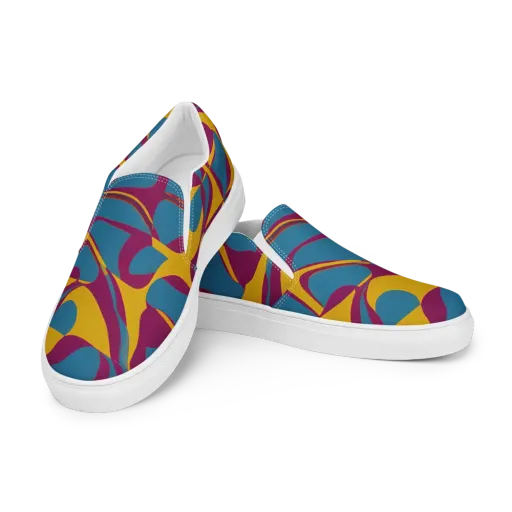 Teal Voltage on a Men's Slip-On Canvas Shoes