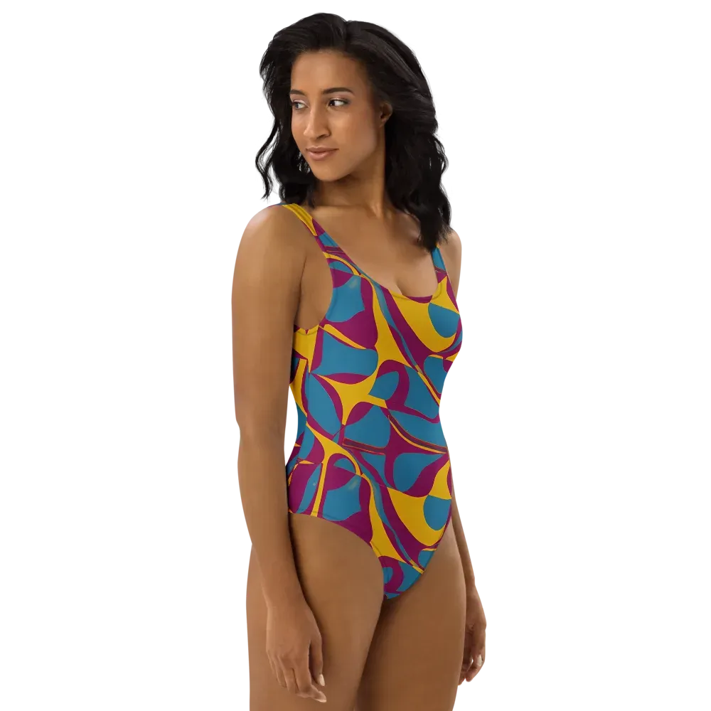 Teal Voltage on One-Piece Swimsuit — Right