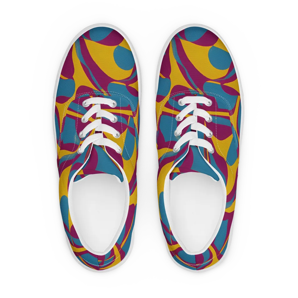 Teal Voltage on Men's Lace-Up Canvas Shoes — Front