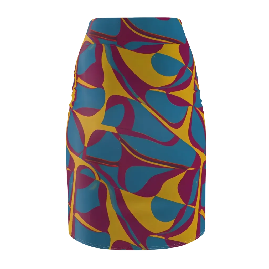 Teal Voltage on Pencil Skirt — Back