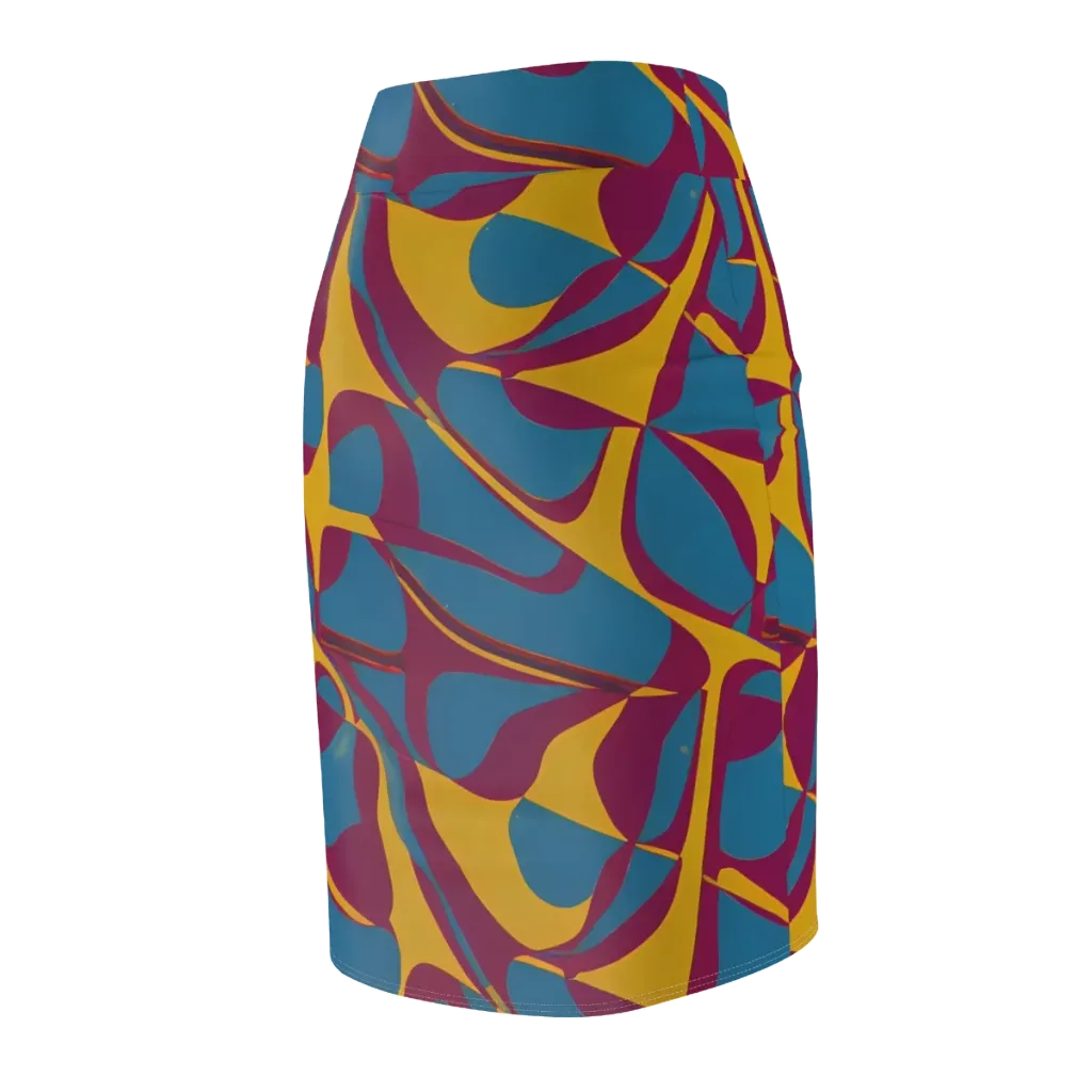 Teal Voltage on Pencil Skirt — Back Side
