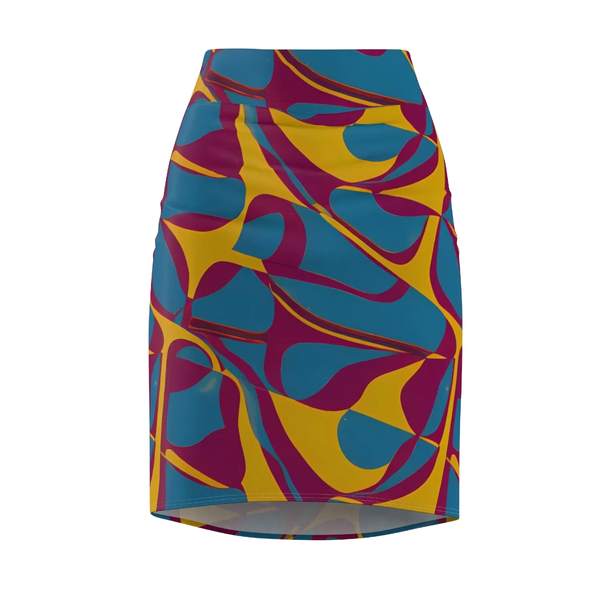 Teal Voltage on Pencil Skirt — Front