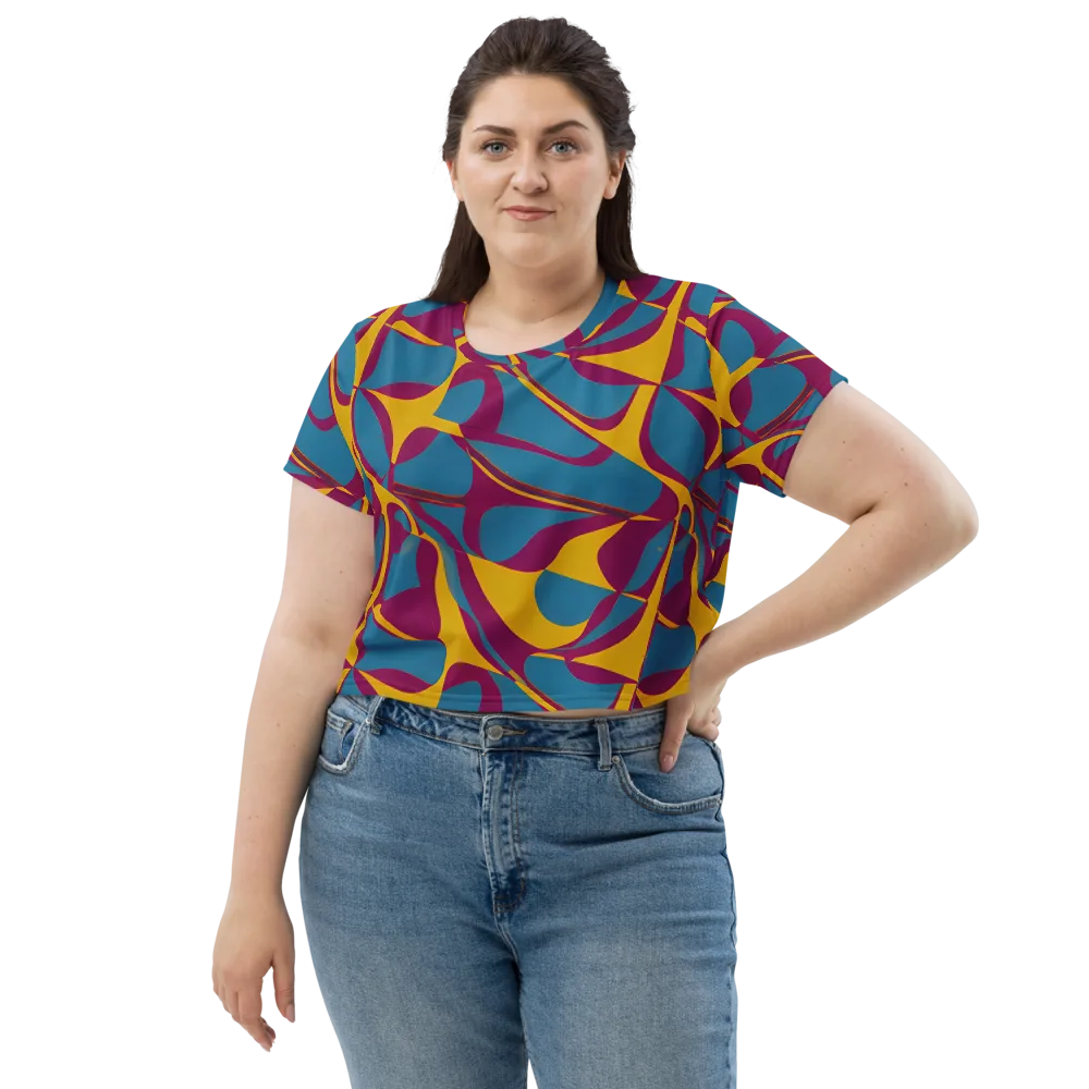 Teal Voltage on Crop Tee — Front