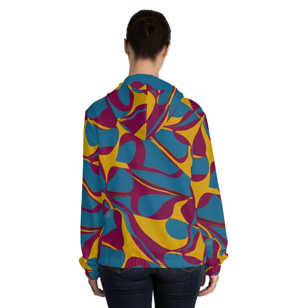 Teal Voltage on Women's Full-Zip Hoodie — Back On Person