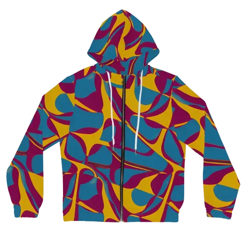 Teal Voltage on a Women's Full-Zip Hoodie