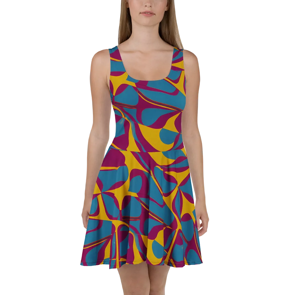 Teal Voltage on Skater Dress — Front