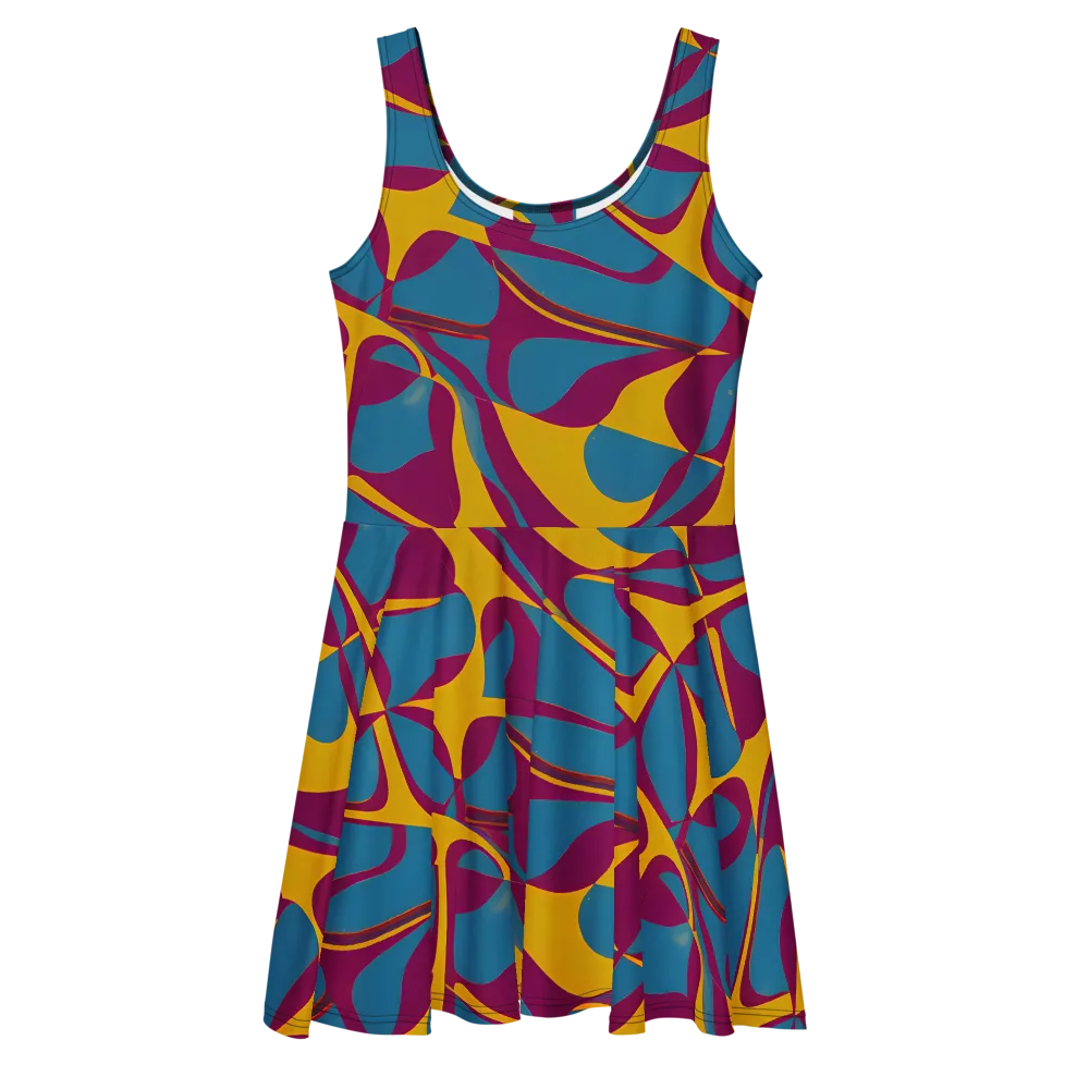 Teal Voltage on Skater Dress — Front