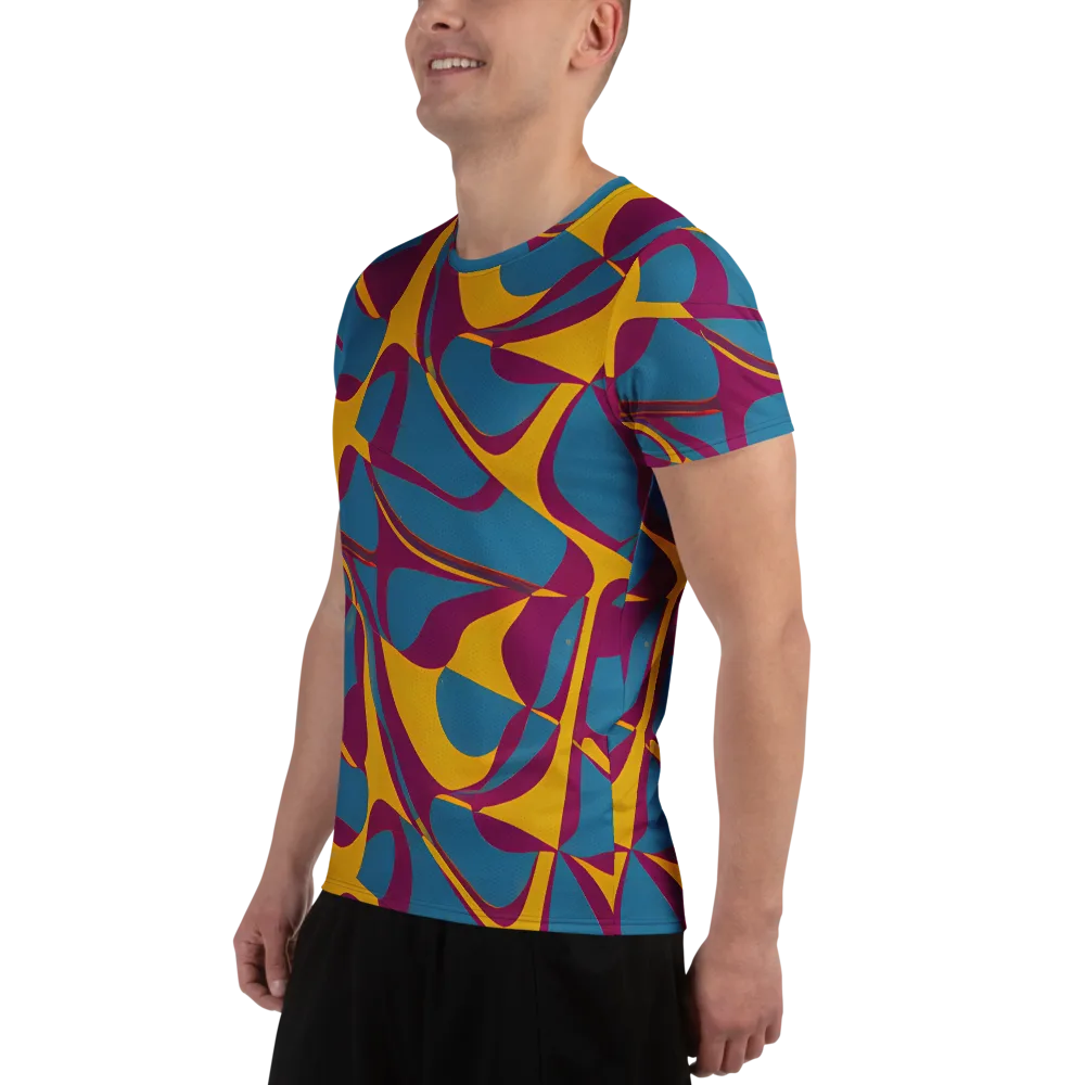 Teal Voltage on Men's Athletic T-Shirt — Left