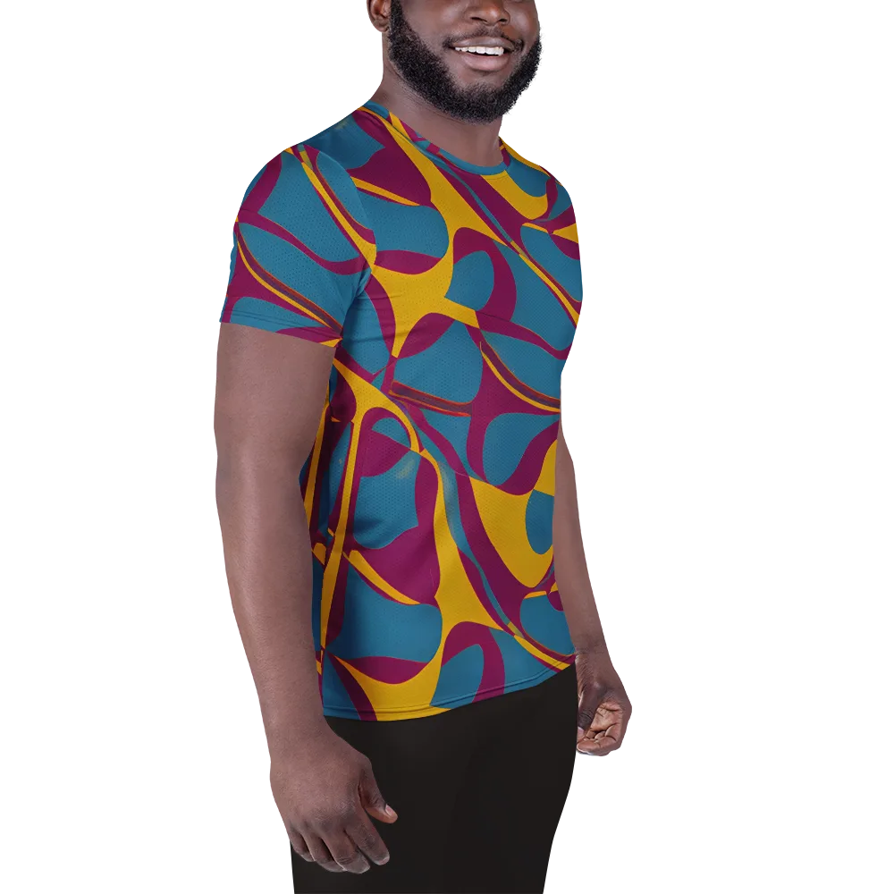 Teal Voltage on Men's Athletic T-Shirt — Right