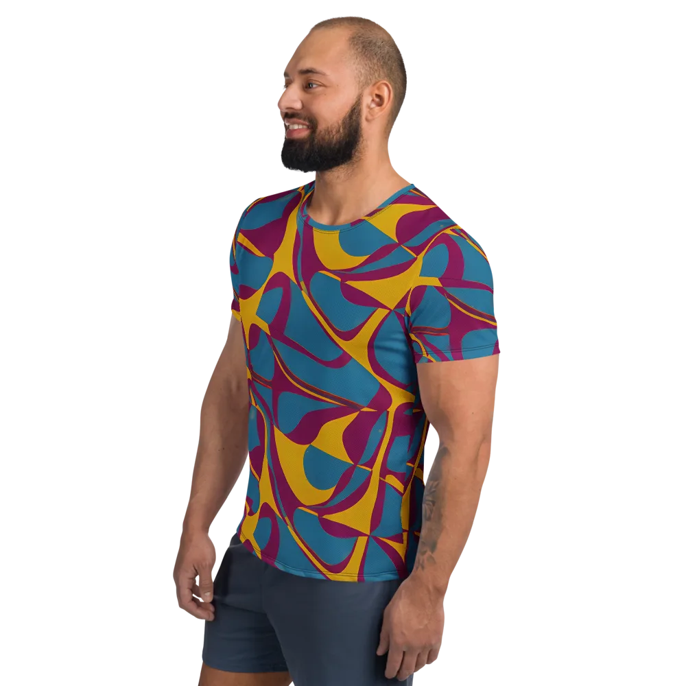 Teal Voltage on Men's Athletic T-Shirt — Left