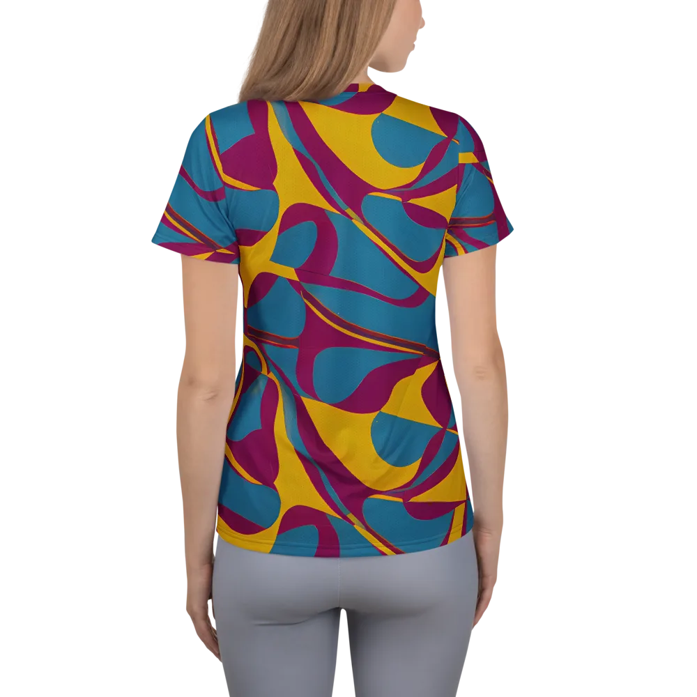 Teal Voltage on Women's Athletic T-Shirt — Back