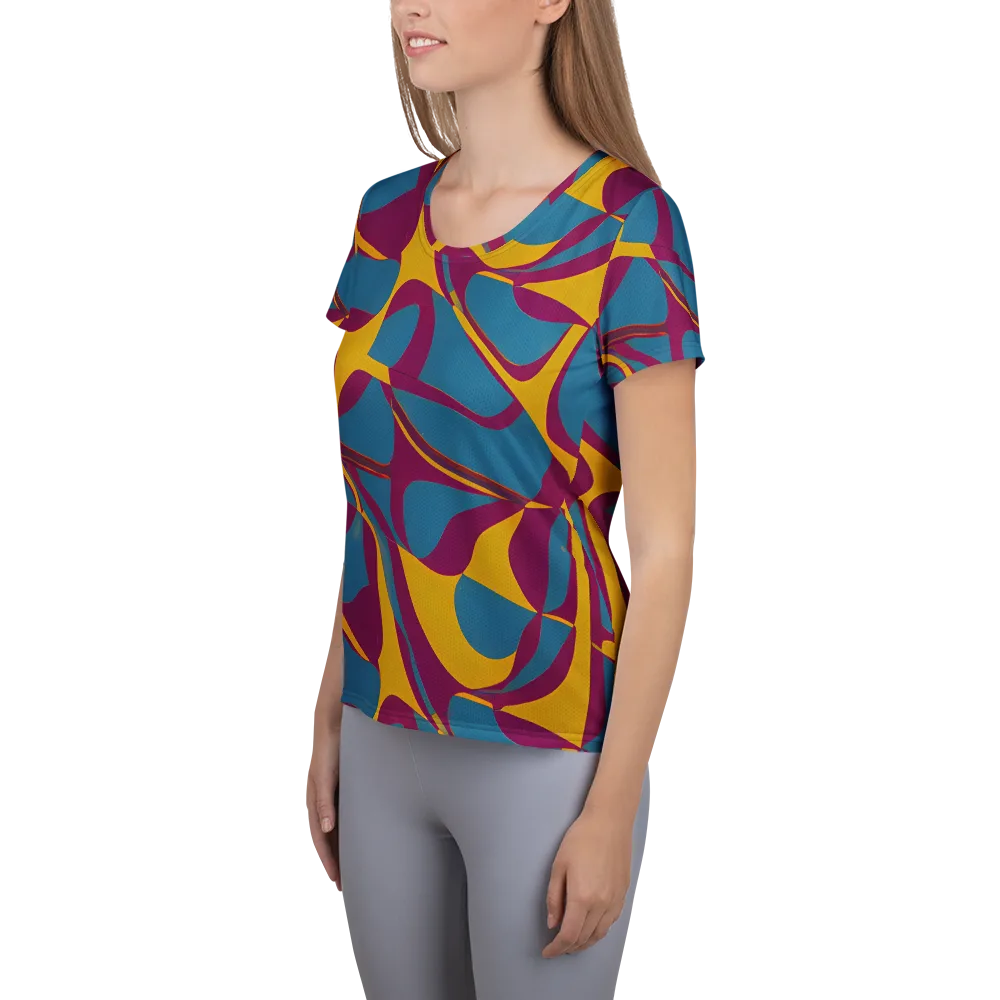 Teal Voltage on Women's Athletic T-Shirt — Left