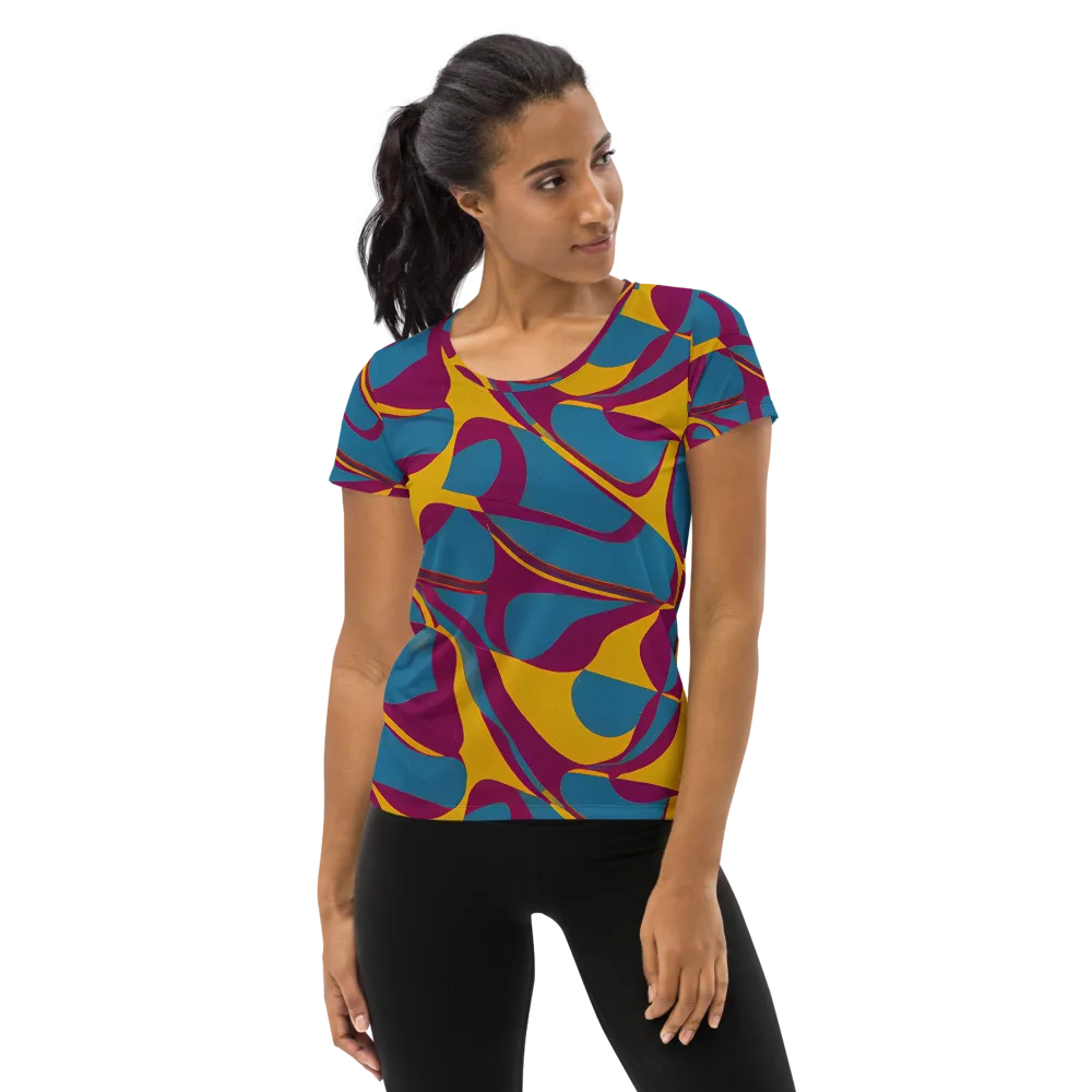 Teal Voltage on Women's Athletic T-Shirt — Front