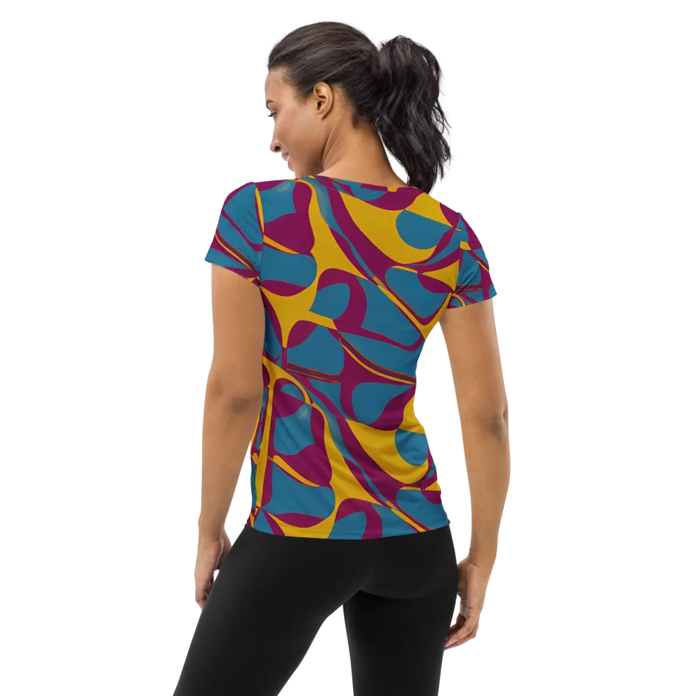 Teal Voltage on Women's Athletic T-Shirt — Back
