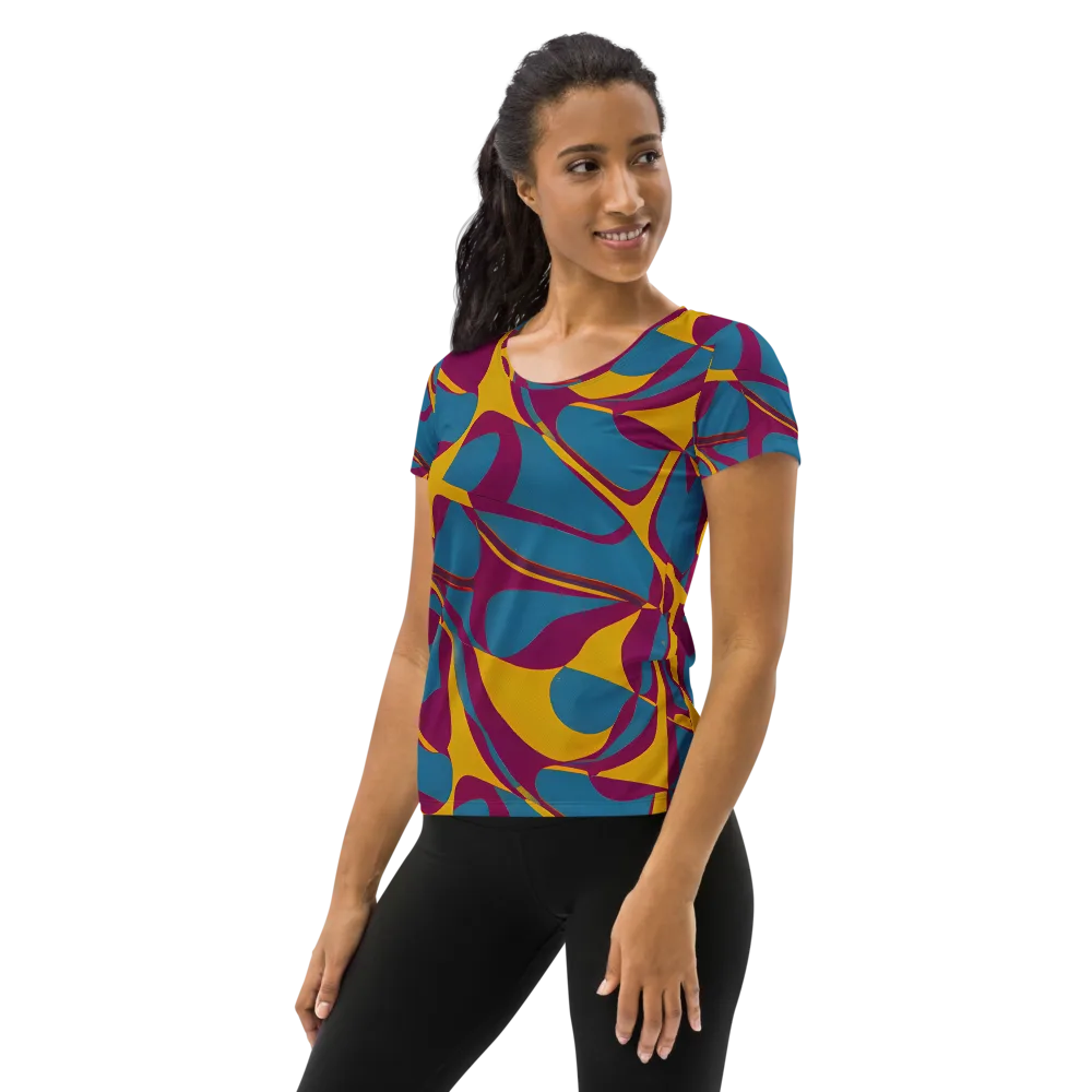 Teal Voltage on Women's Athletic T-Shirt — Left