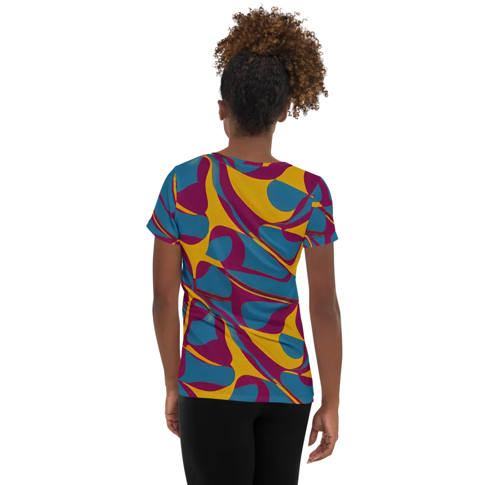 Teal Voltage on Women's Athletic T-Shirt — Back