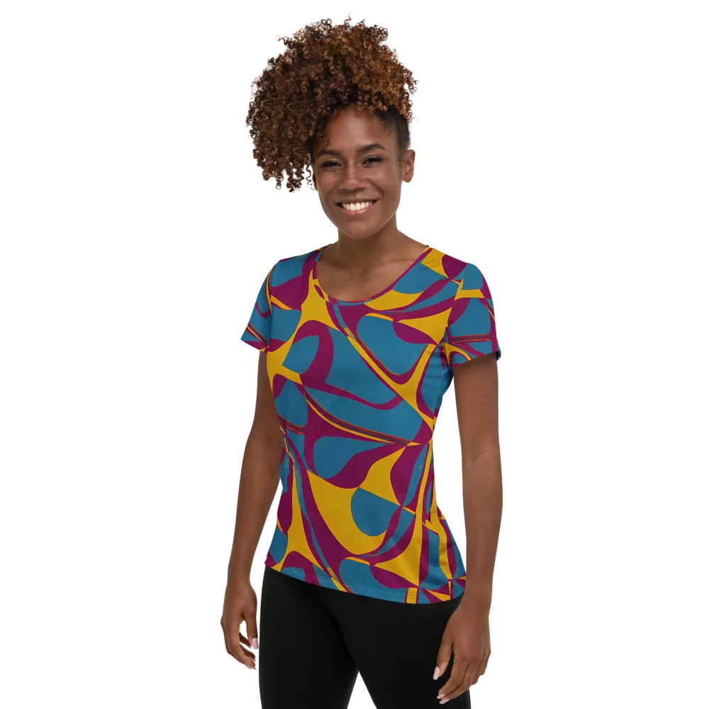 Teal Voltage on Women's Athletic T-Shirt — Left