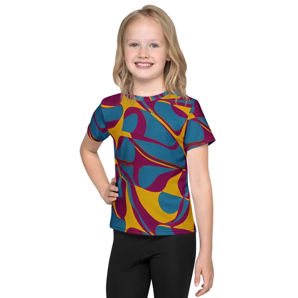 Teal Voltage on Kids Crew Neck T-Shirt — Front