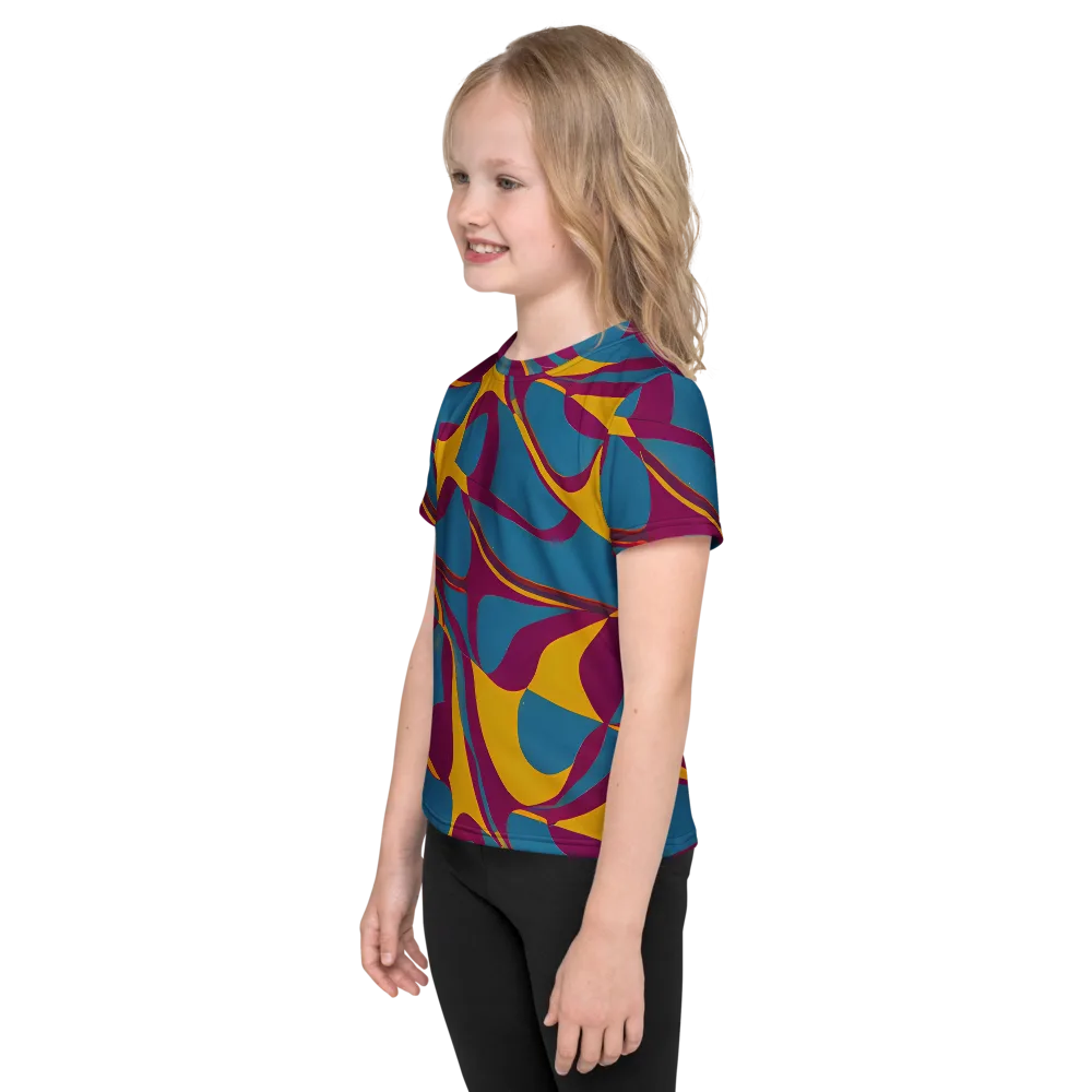 Teal Voltage on Kids Crew Neck T-Shirt — Left