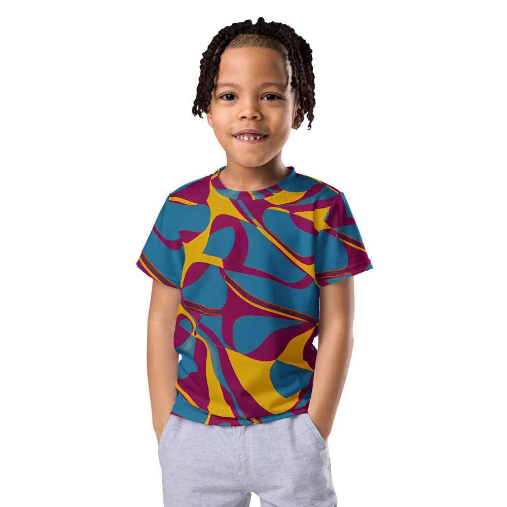 Teal Voltage on Kids Crew Neck T-Shirt — Front