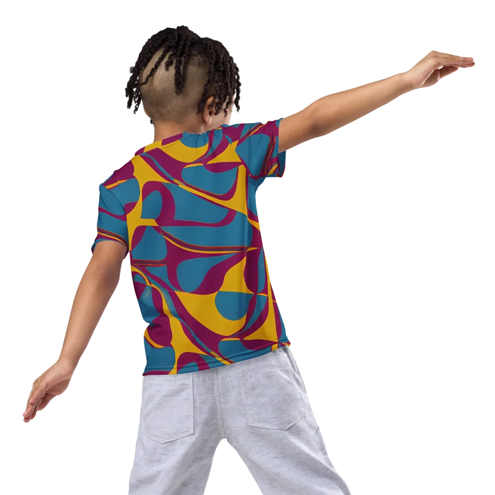 Teal Voltage on Kids Crew Neck T-Shirt — Back