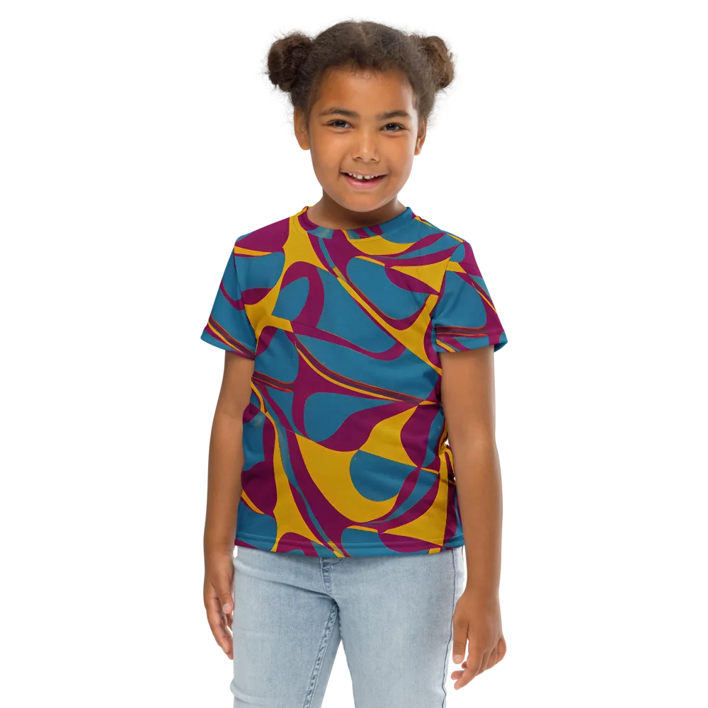 Teal Voltage on Kids Crew Neck T-Shirt — Front