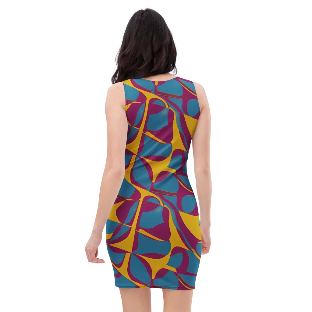 Teal Voltage on Bodycon Dress — Back