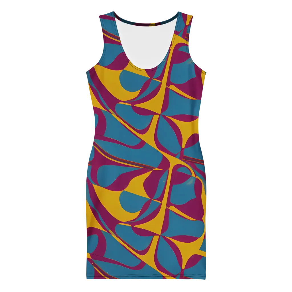 Teal Voltage on Bodycon Dress — Front