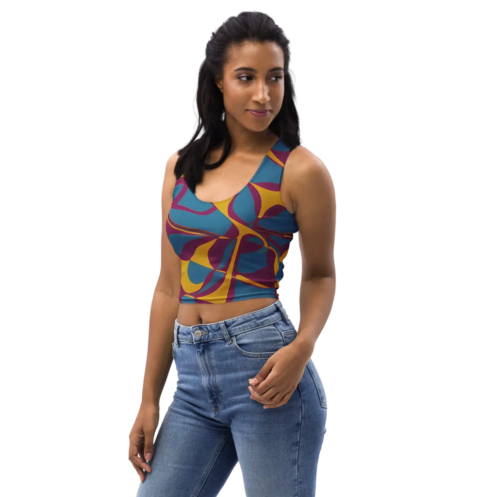 Teal Voltage on Crop Top — Left Front