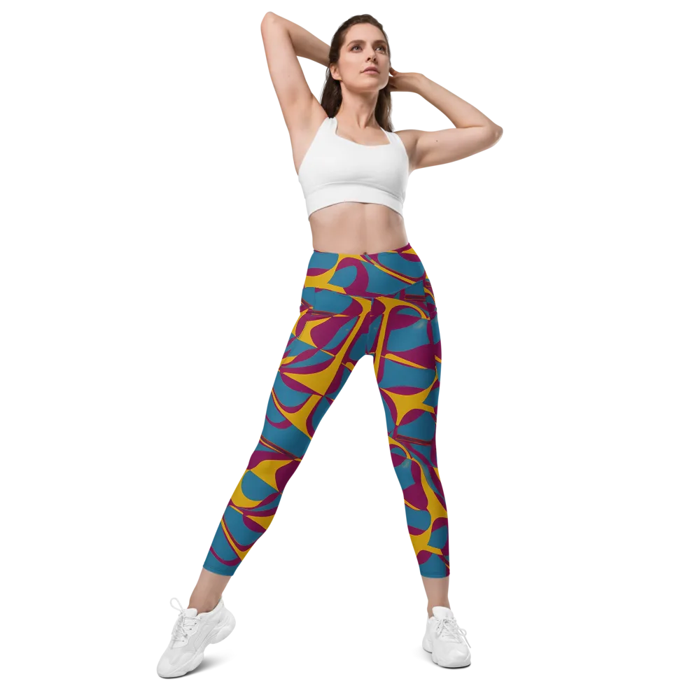 Teal Voltage on Leggings with Pockets — Front