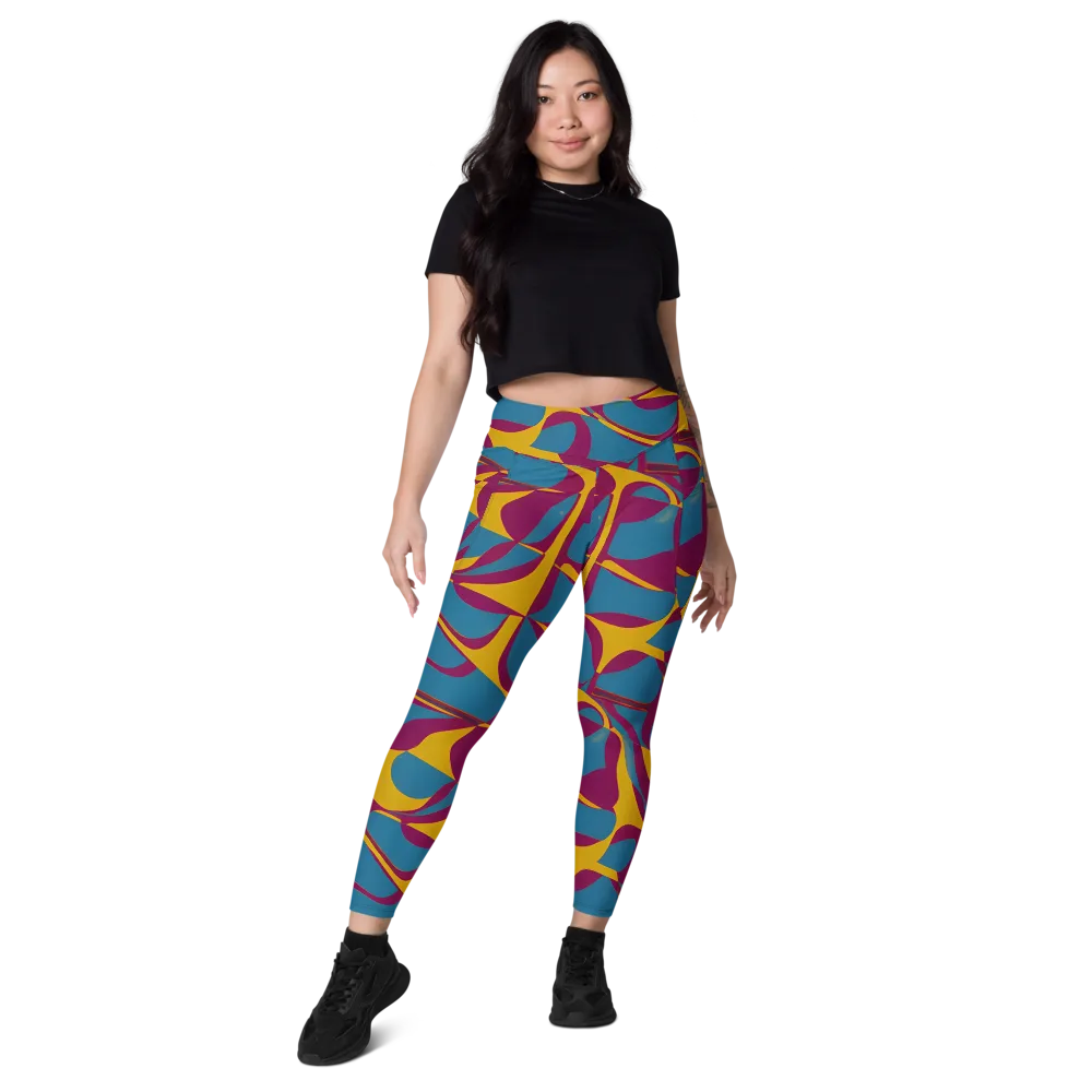 Teal Voltage on Leggings with Pockets — Front