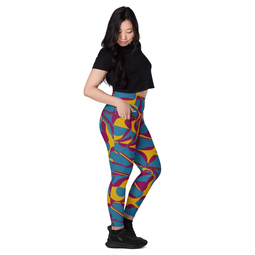 Teal Voltage on Leggings with Pockets — Right