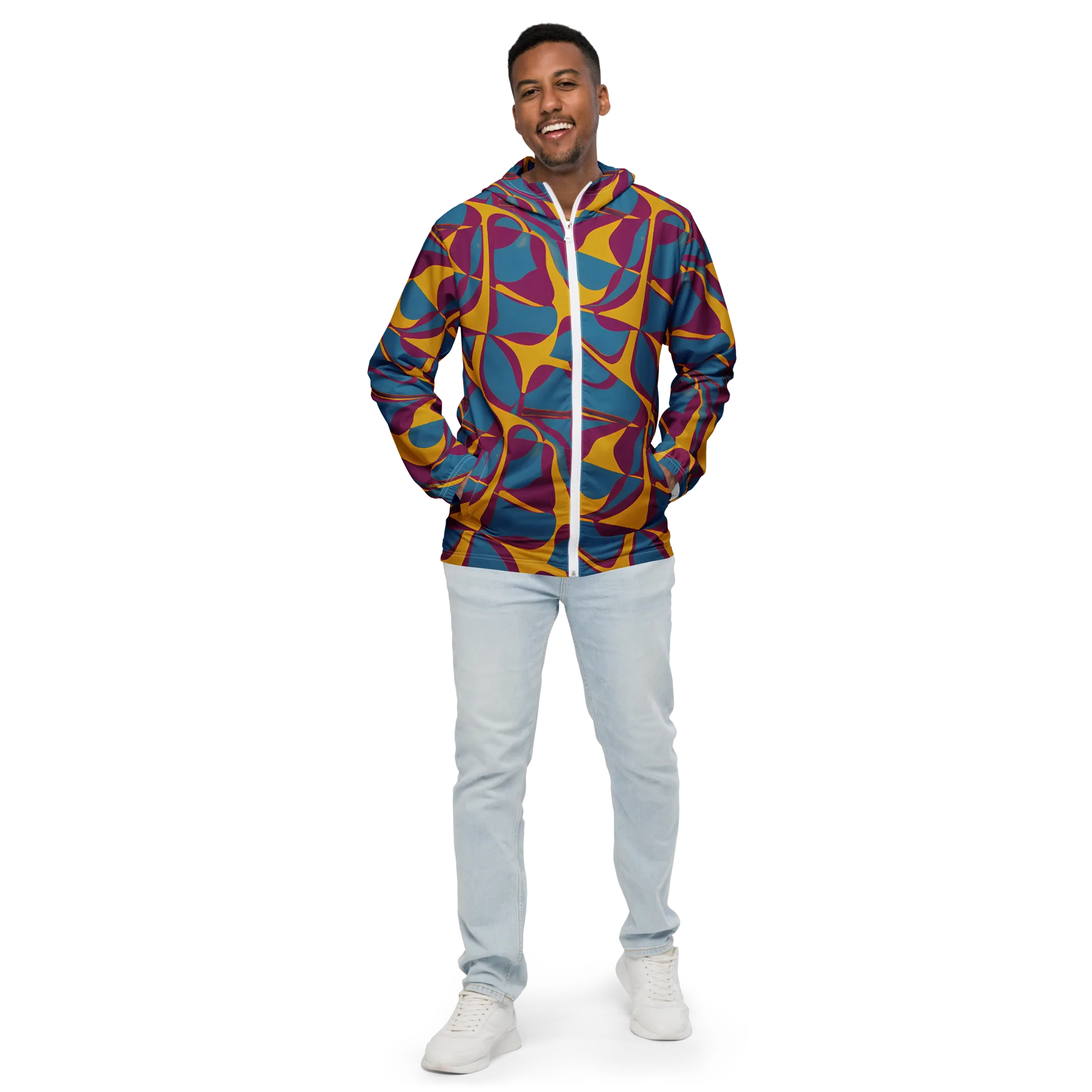 Teal Voltage on Men's Windbreaker — Front