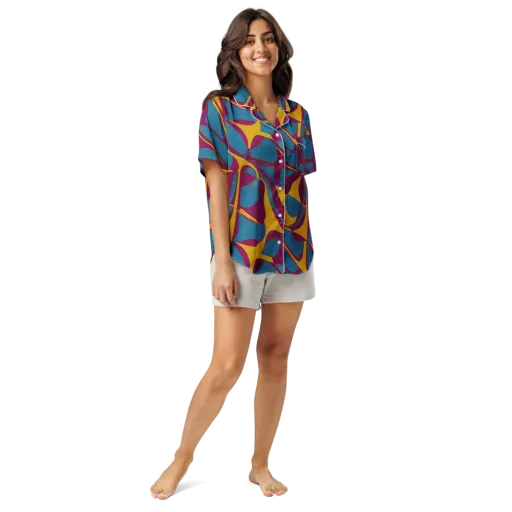 Teal Voltage on a Women's Short Sleeve Pajama Top