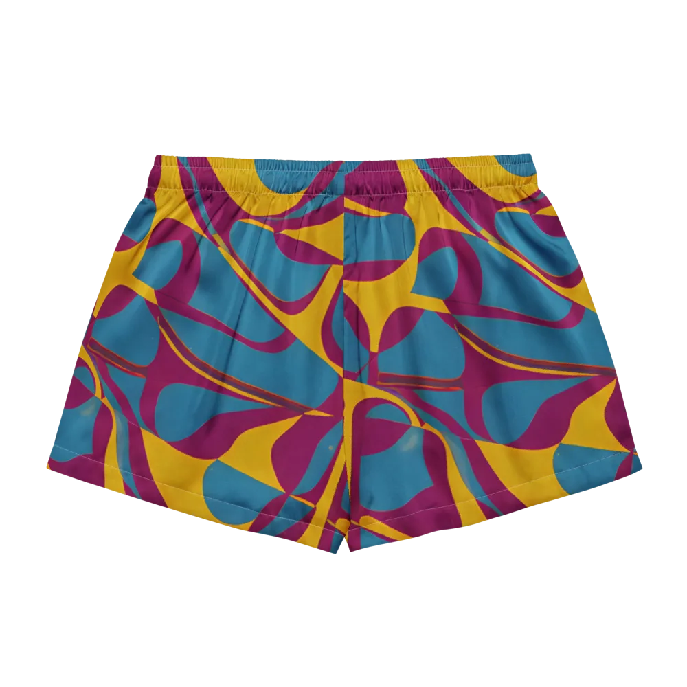 Teal Voltage on Women's Pajama Shorts — Back