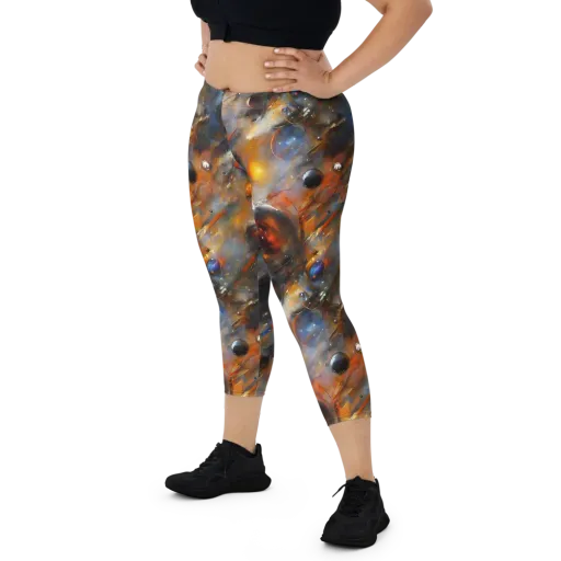 Brushstroke Blaze on a Capri Leggings