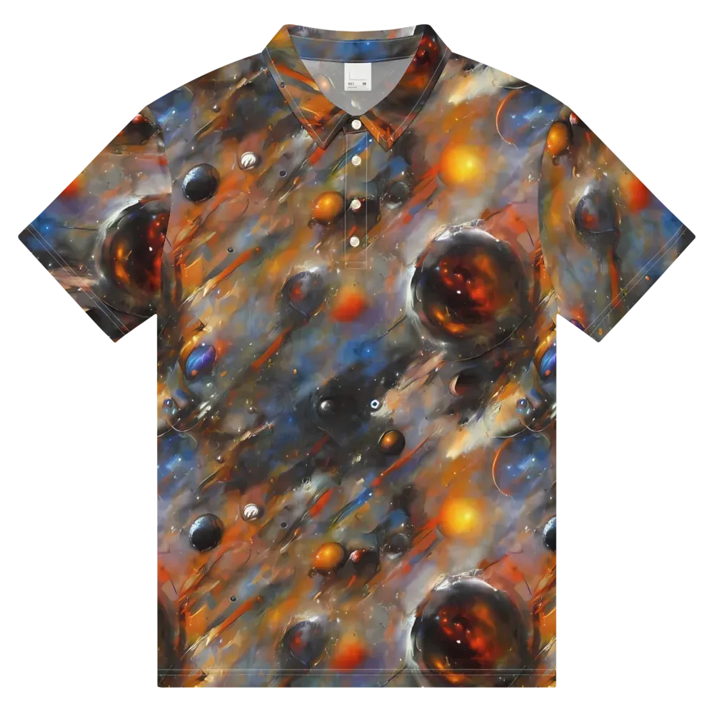 Brushstroke Blaze on Men's Slim Fit Polo Shirt — Front