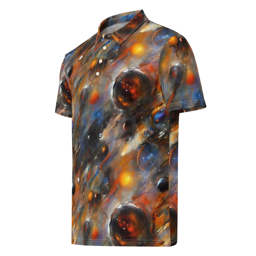 Brushstroke Blaze on Men's Slim Fit Polo Shirt — Left Front