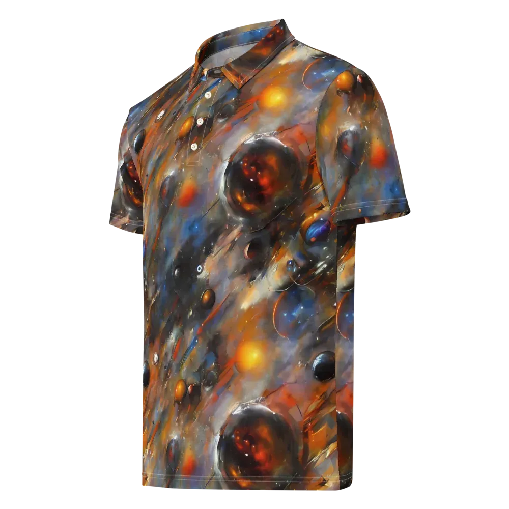 Brushstroke Blaze on Men's Slim Fit Polo Shirt — Left Front