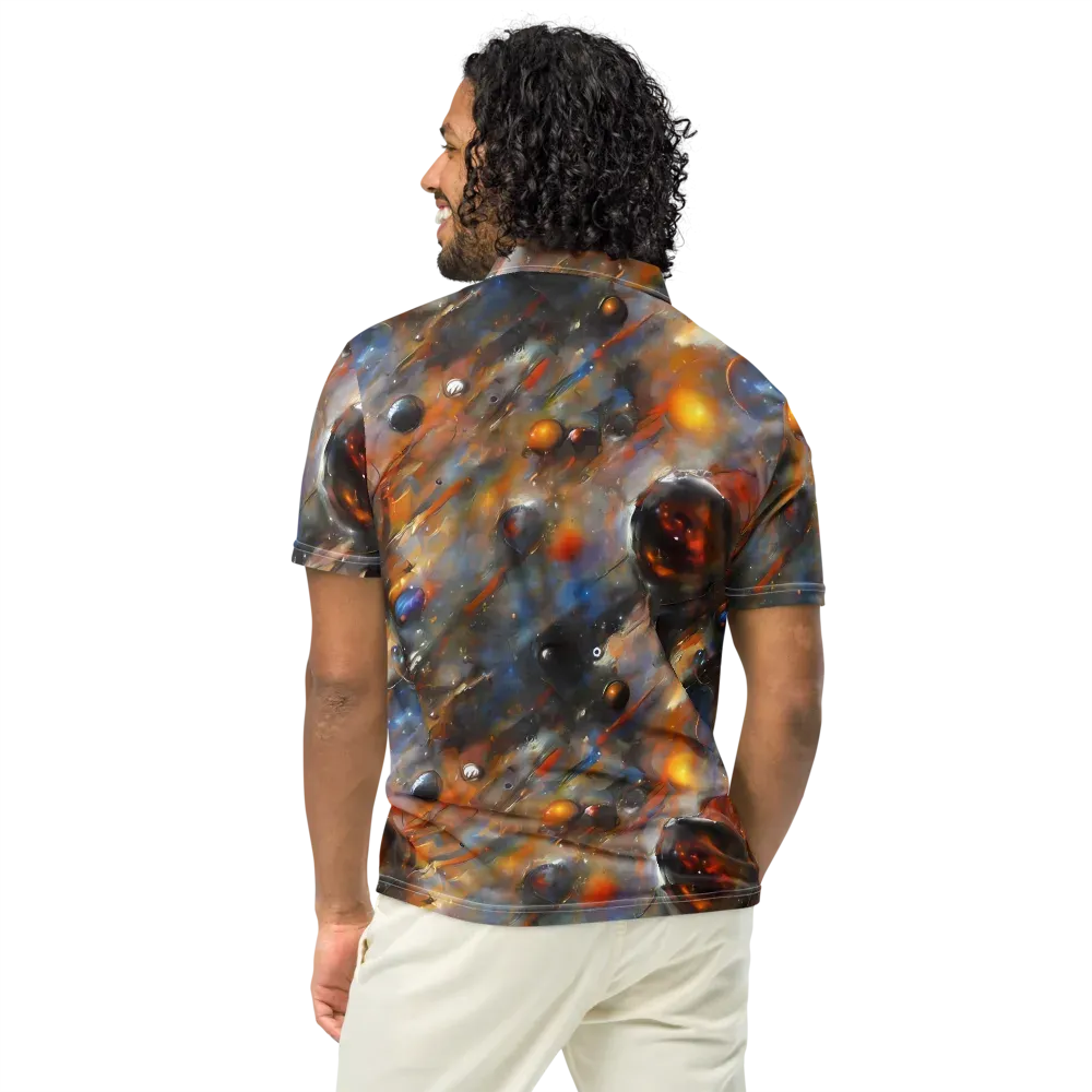 Brushstroke Blaze on Men's Slim Fit Polo Shirt — Back