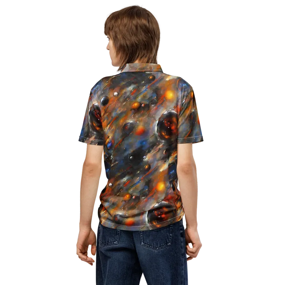 Brushstroke Blaze on Men's Slim Fit Polo Shirt — Back