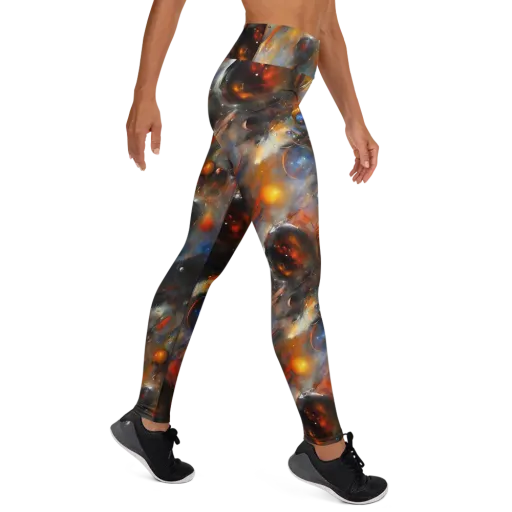 Brushstroke Blaze on a Yoga Leggings