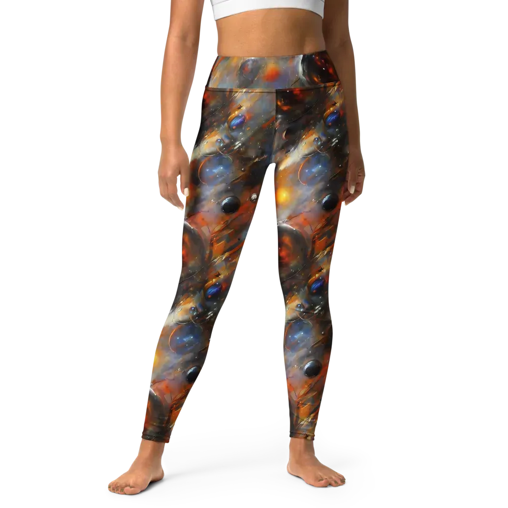 Brushstroke Blaze on Yoga Leggings — Front