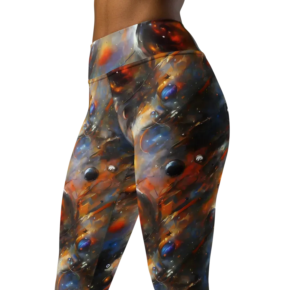 Brushstroke Blaze on Yoga Leggings — Left Front