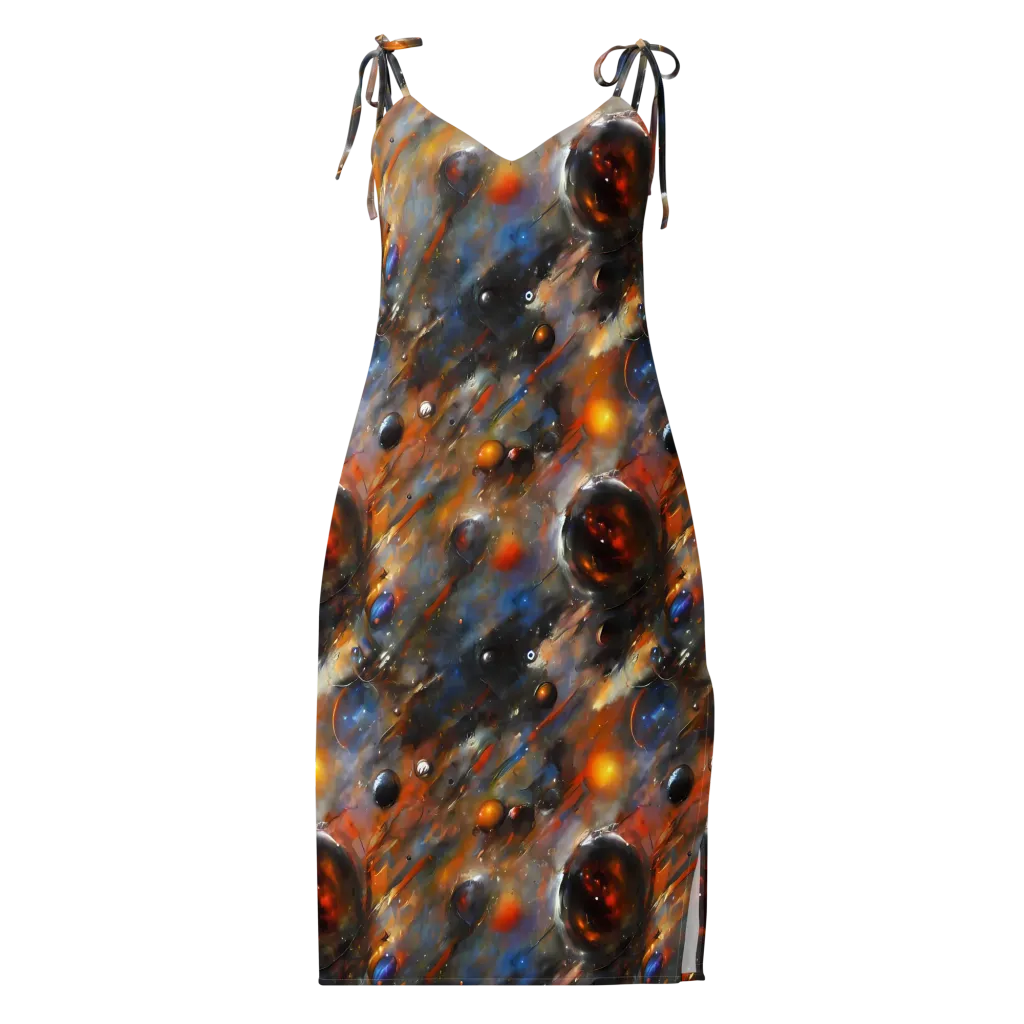 Brushstroke Blaze on Slip Dress — Front