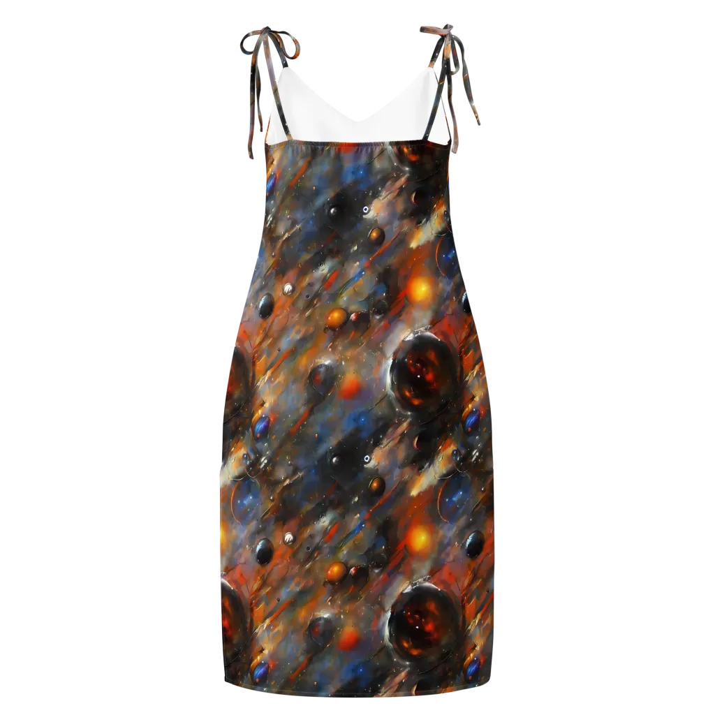 Brushstroke Blaze on Slip Dress — Back