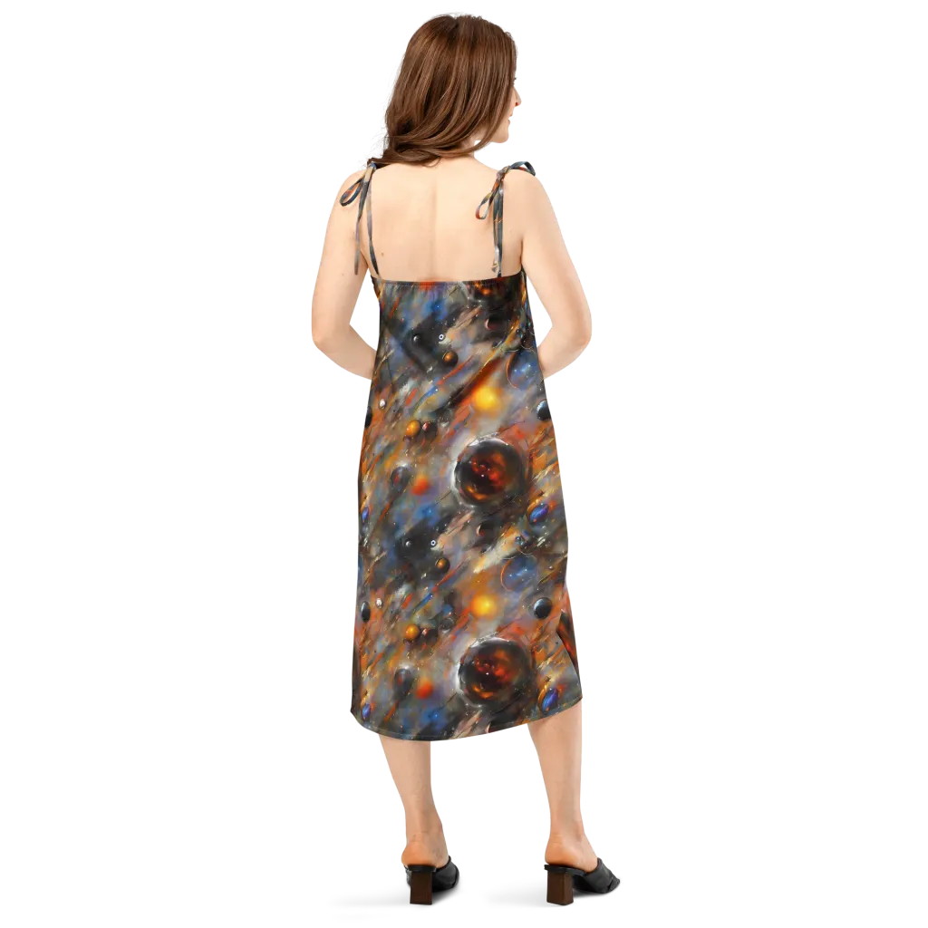 Brushstroke Blaze on Slip Dress — Back