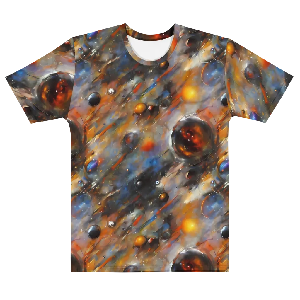 Brushstroke Blaze on Men's Cotton Crew Neck T-Shirt — Front